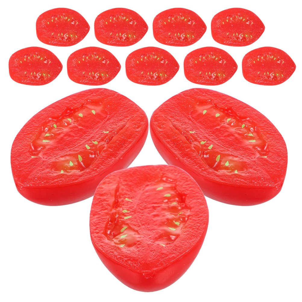 12Pcs Reusable Artificial Cherry Tomato Models Red PVC for Kitchen Display Decor