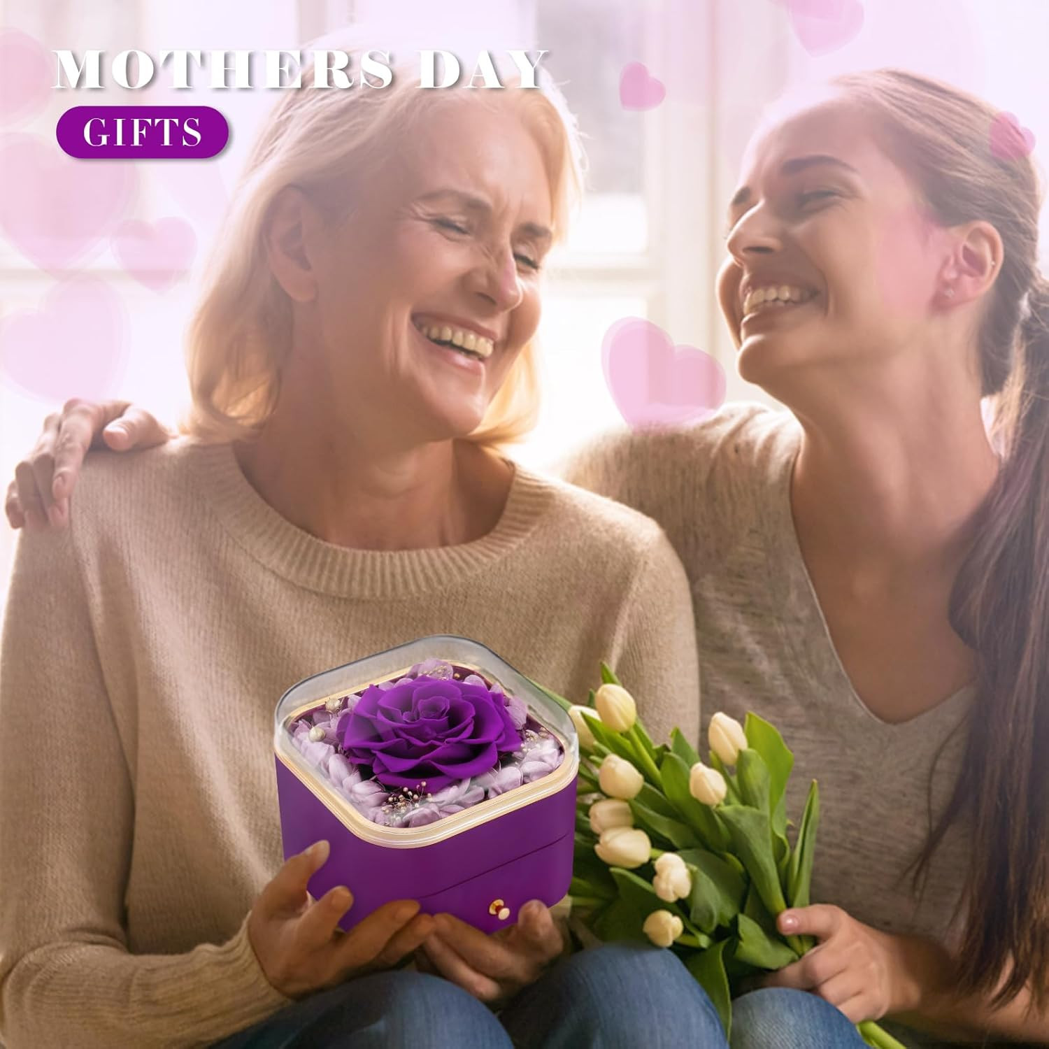 Regalos de rosas para el Día de la Madre para mamás: Rosas reales preservadas