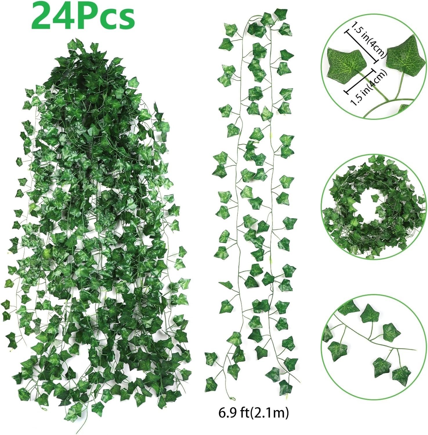 Fake Vines for Room Decor 24 Pack 168ft Artificial Ivy Greenery Garland for B…