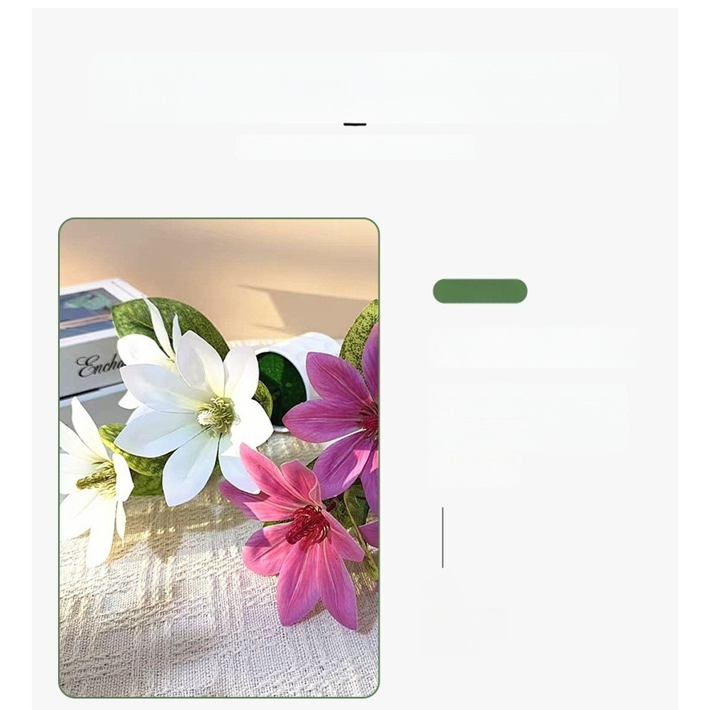 Artificial Magnolia Silk Flower For For TRIO Potted Plant Home Decor Wedding