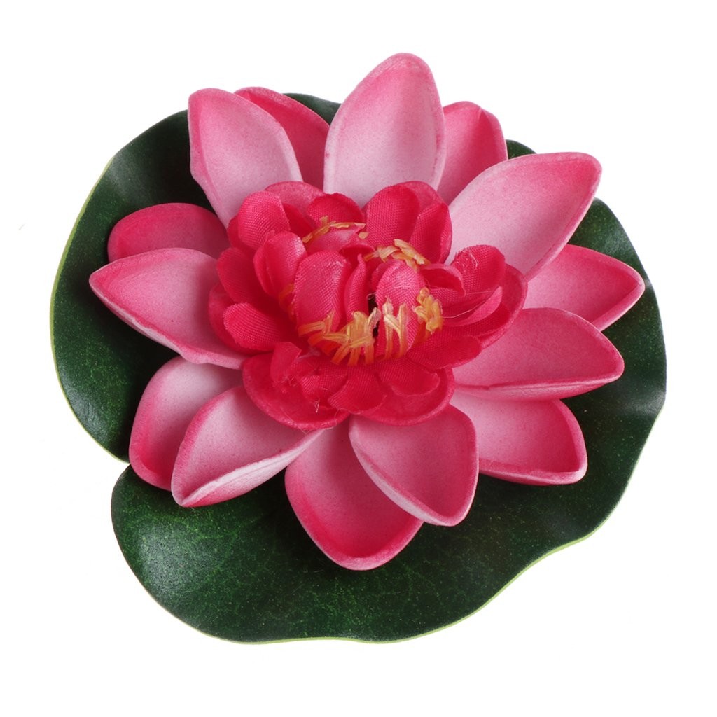 Fake Floating Flowers Lotus Water Lily Plants Garden Tank Pond Decoration Lig…