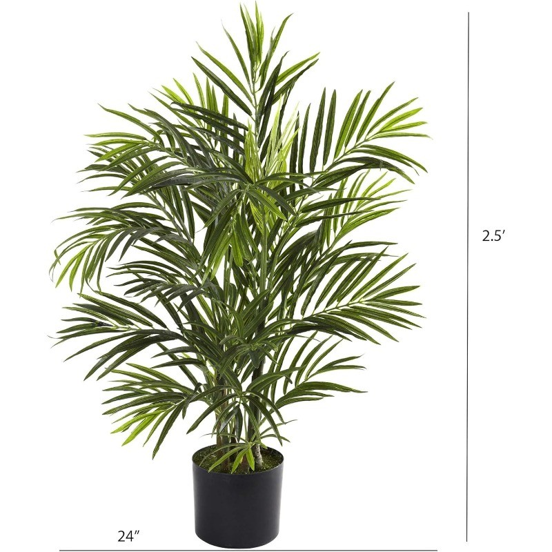 2.5ft Artificial Areca Palm Tree, UV Resistant (Indoor/Outdoor)