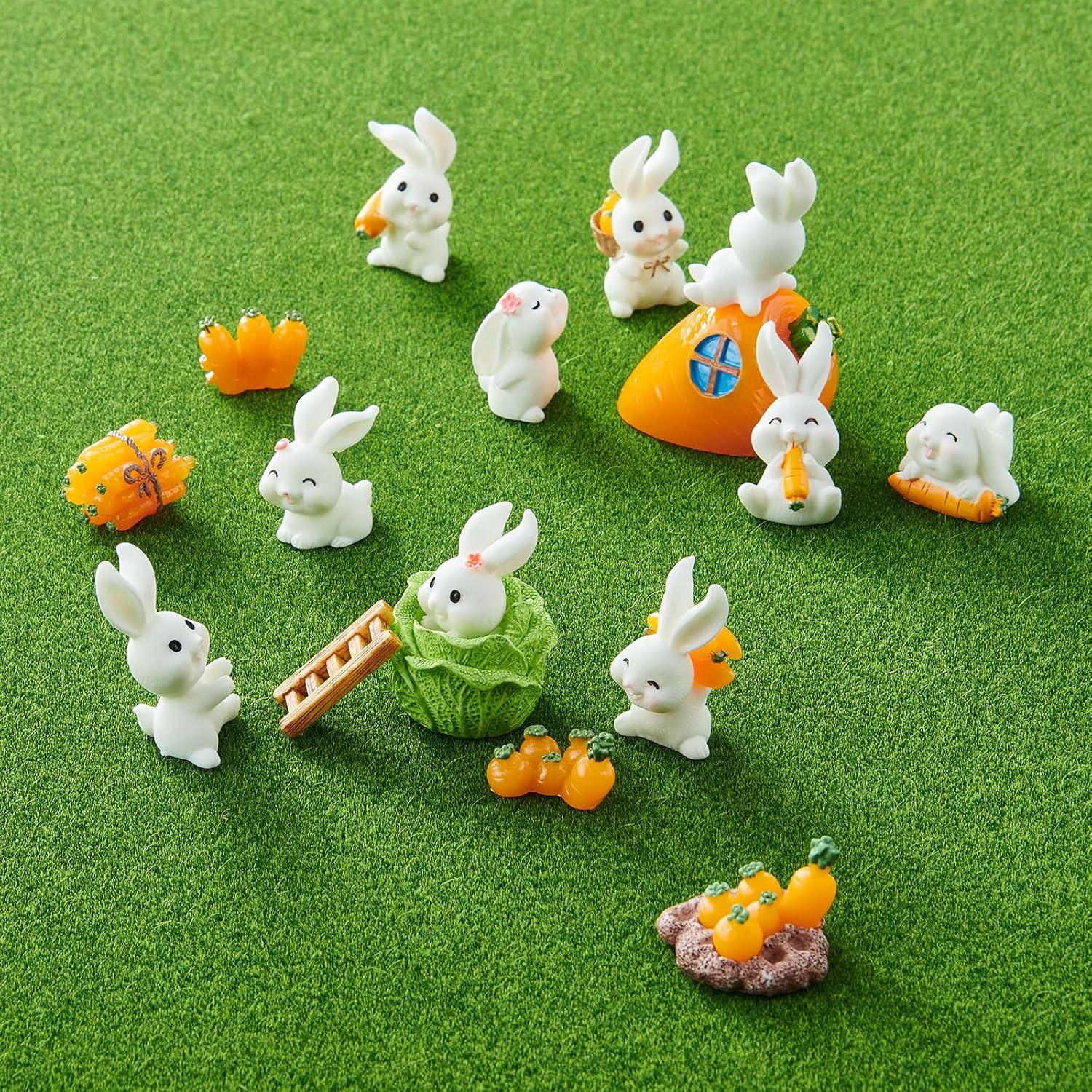 8 Pcs 6 X 6 Inch Fake Grass Decor for Crafts, Premium Realistic Artificial Grass