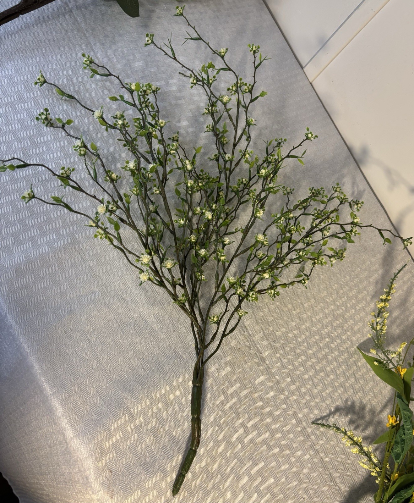 Artificial Lemons on Branches Yellow & White Floral Sprigs Bouquet