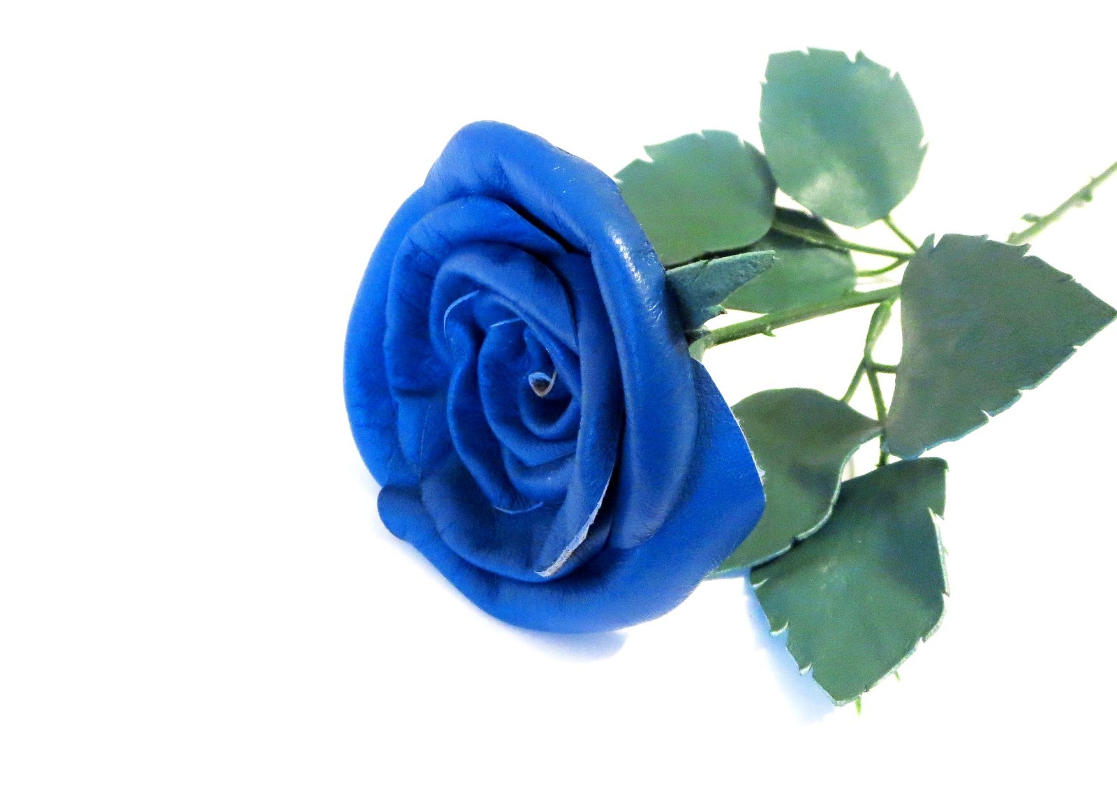 3rd Anniversary Wedding Gift Leather rose bouquet Long Stem white Flowers