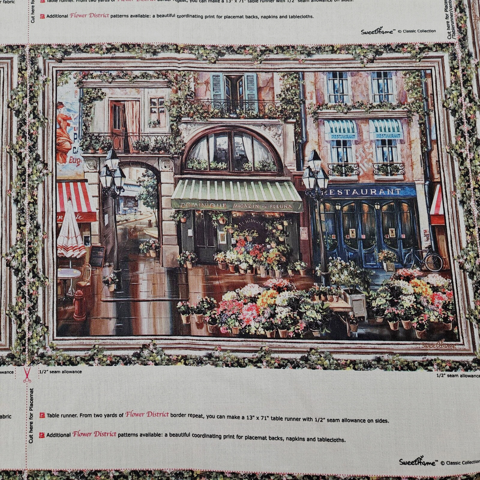 Flower District, Sweet Home Classic Collection, French Flower Shop Panels, NEW.