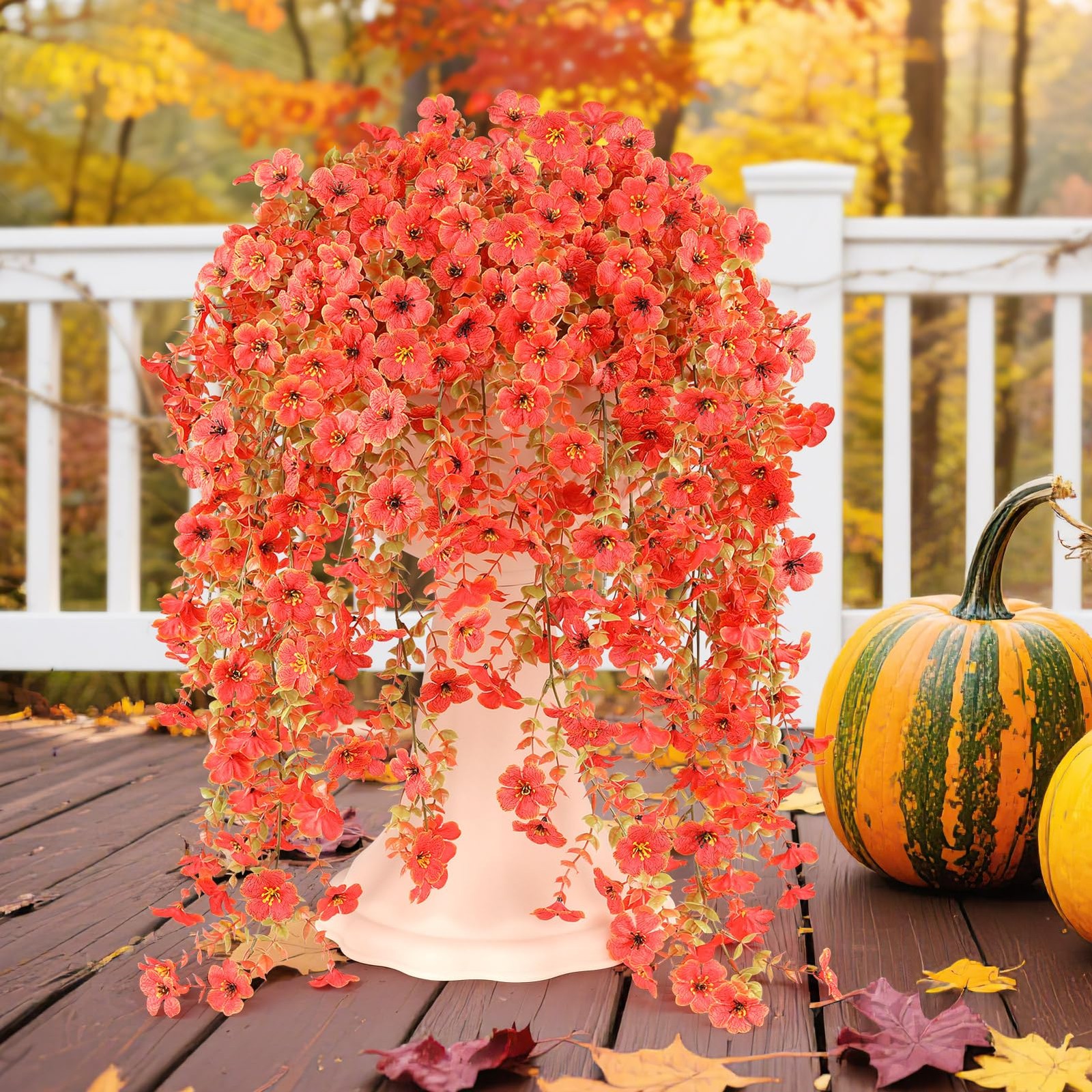 6 Bundles Artificial Fall Flowers for Outdoors Fake Plants Garden Home Fall D…