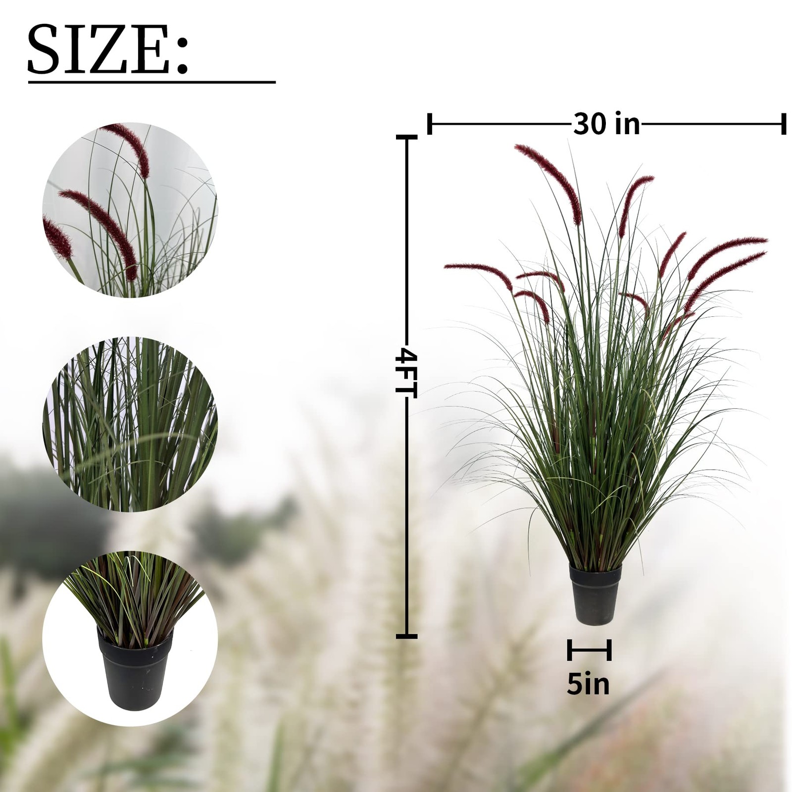 Artificial Plant 47in(1pack) Tall Artificial Grass Plant,Faux Plants Indoor H…