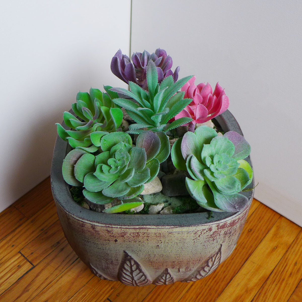 Set of 6 Pcs Mix Artificial Plants Flocking Succulents (#82)