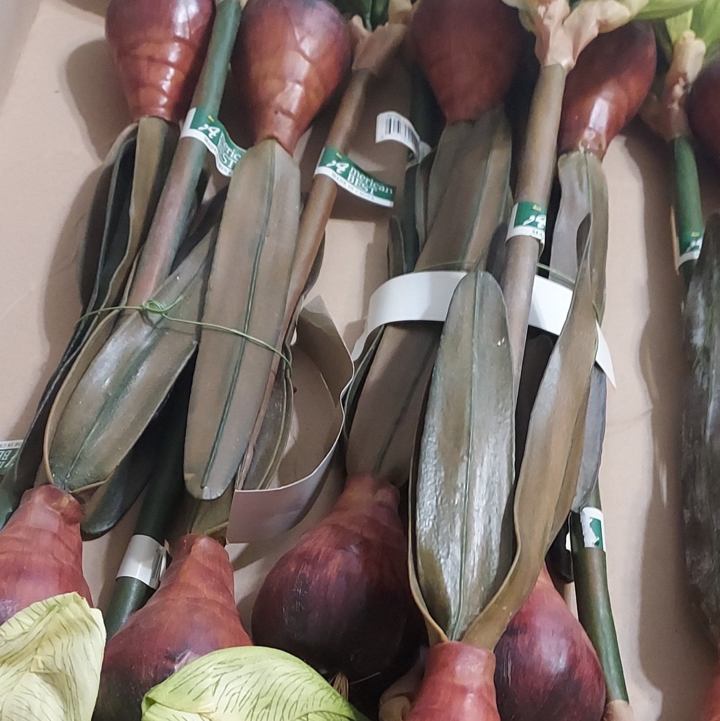 Artificial Flower Stem Twig & Stem Picks Green White Purple Brown