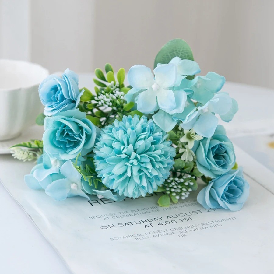Artificial Rose Bouquet Silk Flowers Wedding Bridal Home Garden Decor Fake