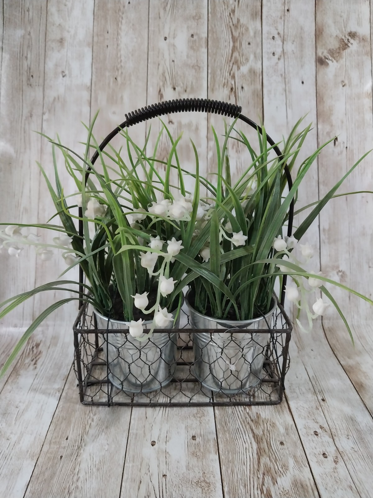 New! Faux Artificial Plant Wire Basket Pots Fake Greenery Home Decor Plants