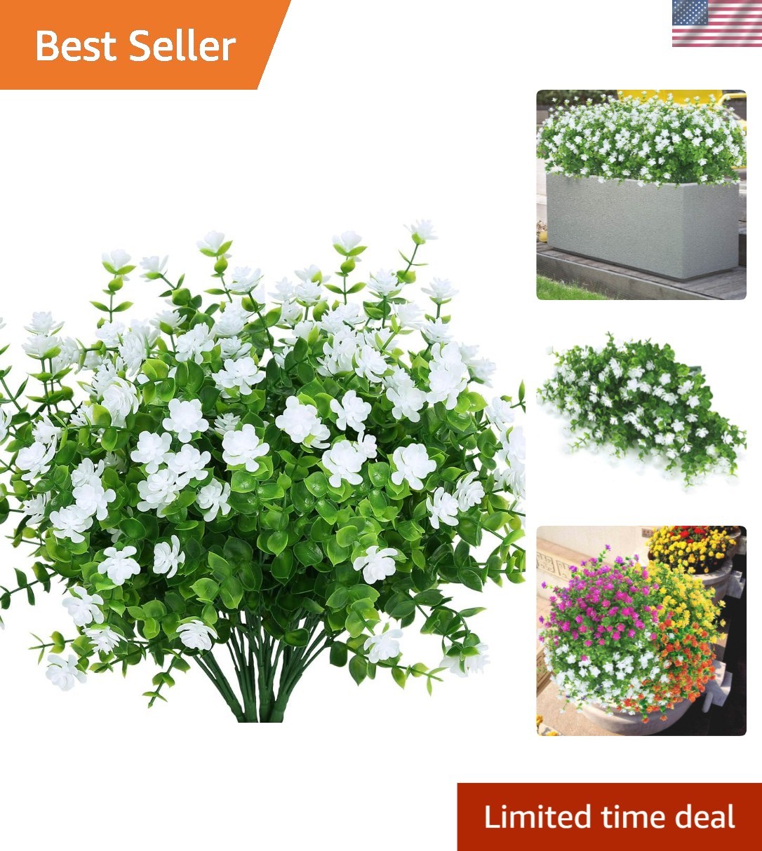 4 Realistic Plastic Boxwood Flowers – Ideal for Indoor, Outdoor & Wedding Spaces