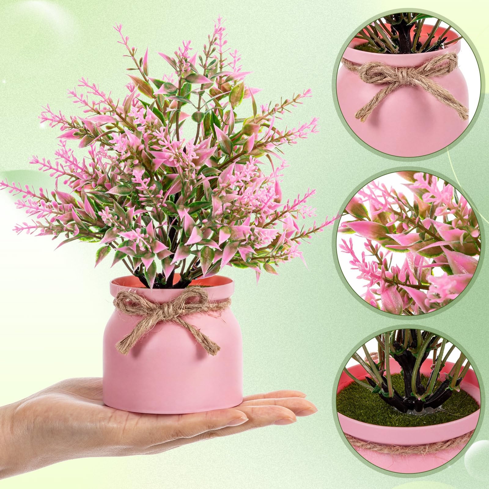 Large Summer Artificial Flowers Potted Centerpieces Desktop Fake Floral Plant…