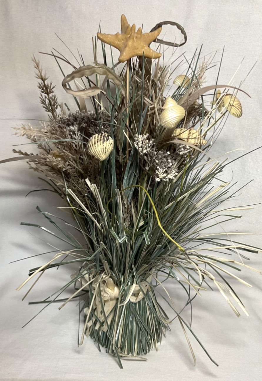 Medium Size Bundled Flower Arrangement Shells 16″ Tall.