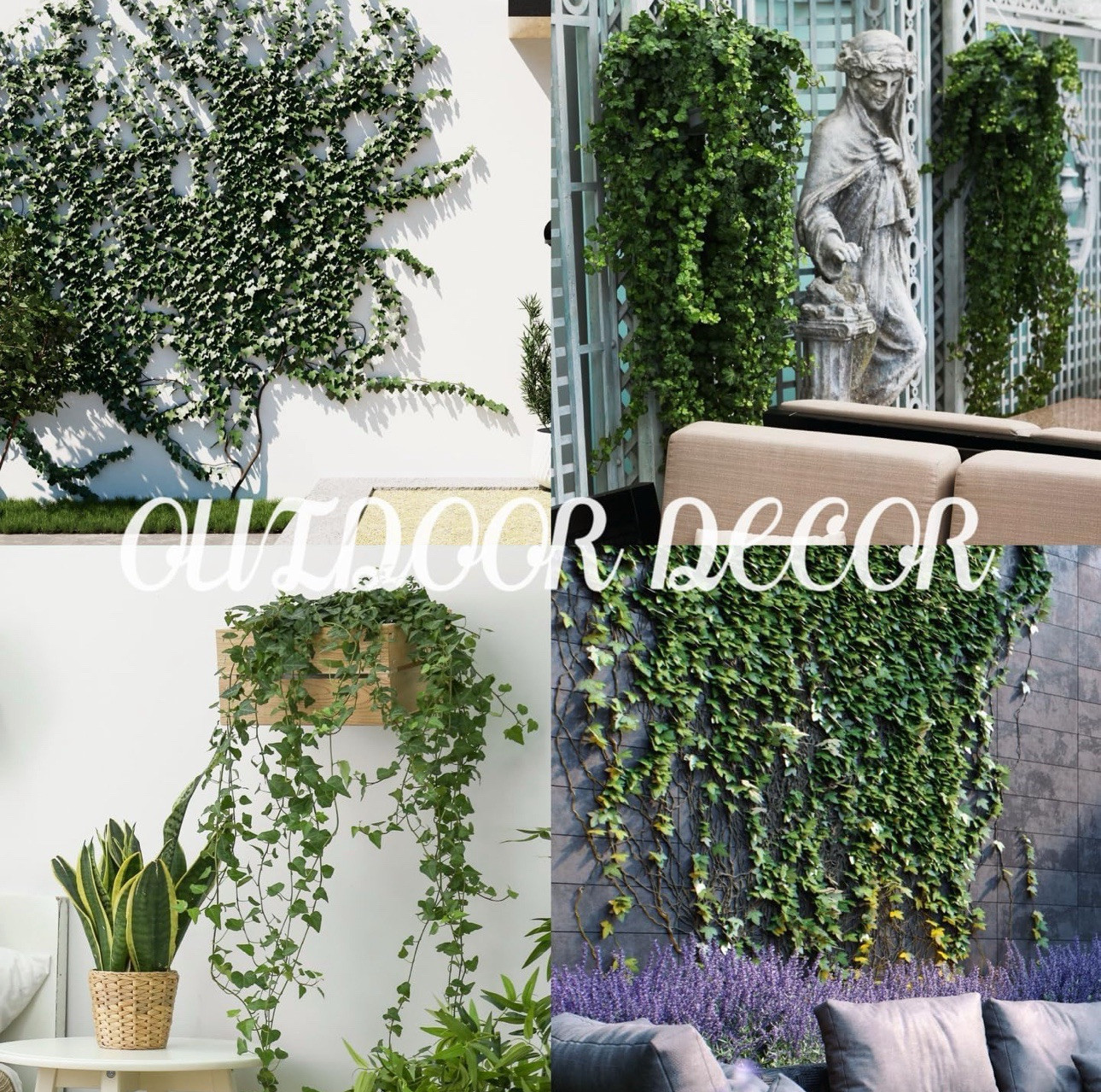 Kaszoo 12 Strands Artificial Ivy Leaf Plants Fake Hanging Garland Plants Vine