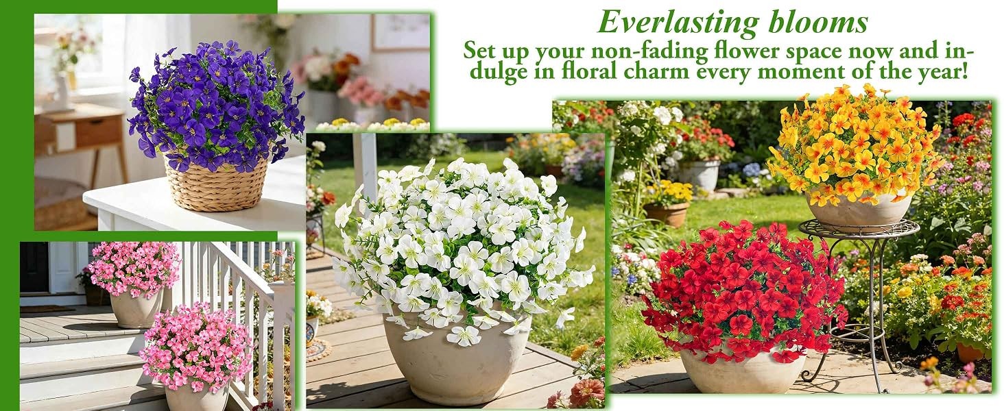 12 Pcs Artificial Silk Geranium Flowers for Outdoors, Red | Fake silk flowers,