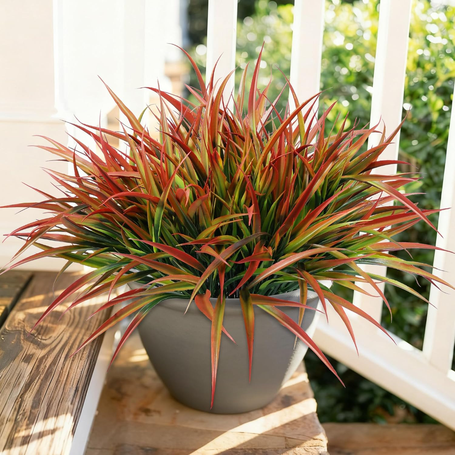 Ivydale 12Pcs Fake Plants Outdoor Artificial Plastic Grass Spring Decoration UV