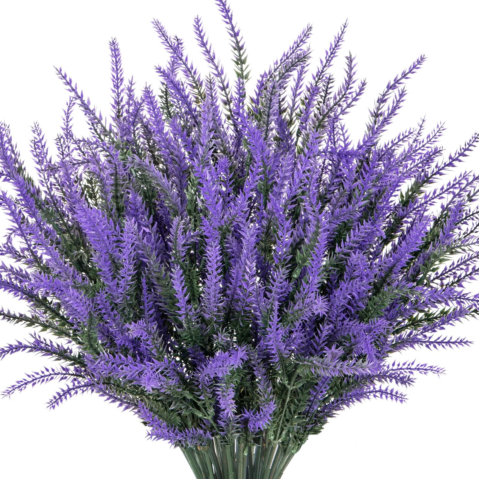 10 Bundles Artificial Lavender Flowers Faux Purple Plants Home Decor
