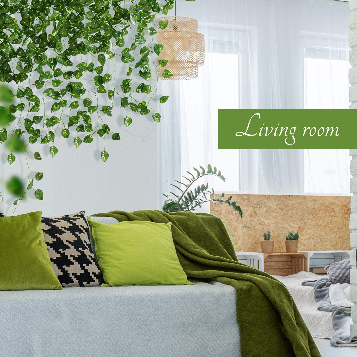 78-Ft 12 Pack Silk Artificial Ivy Vines Leaf Garland Plants Hanging Wedding G…