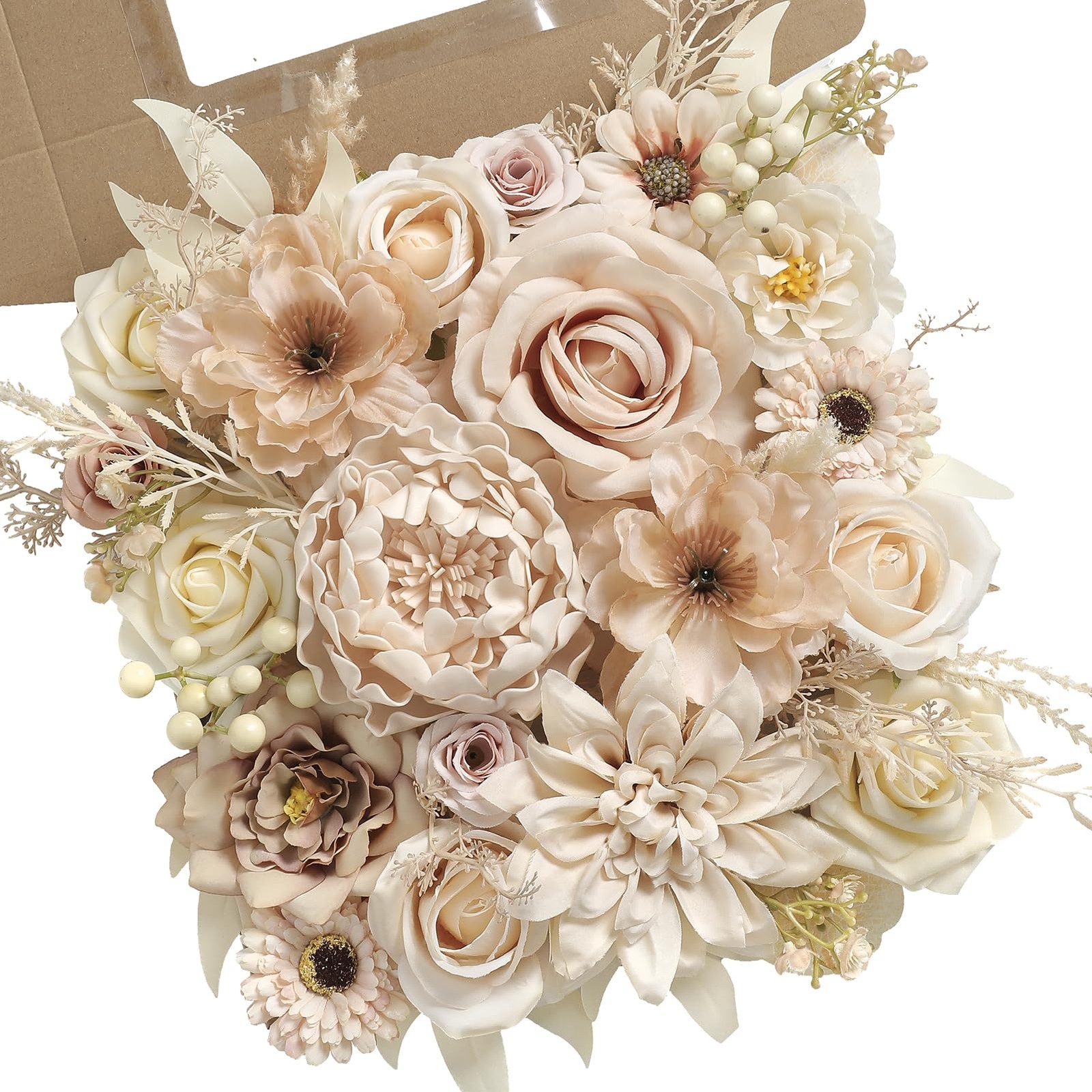Artificial Flowers Nude Color Box Set for DIY Bridal Bouquets Wedding Shower …