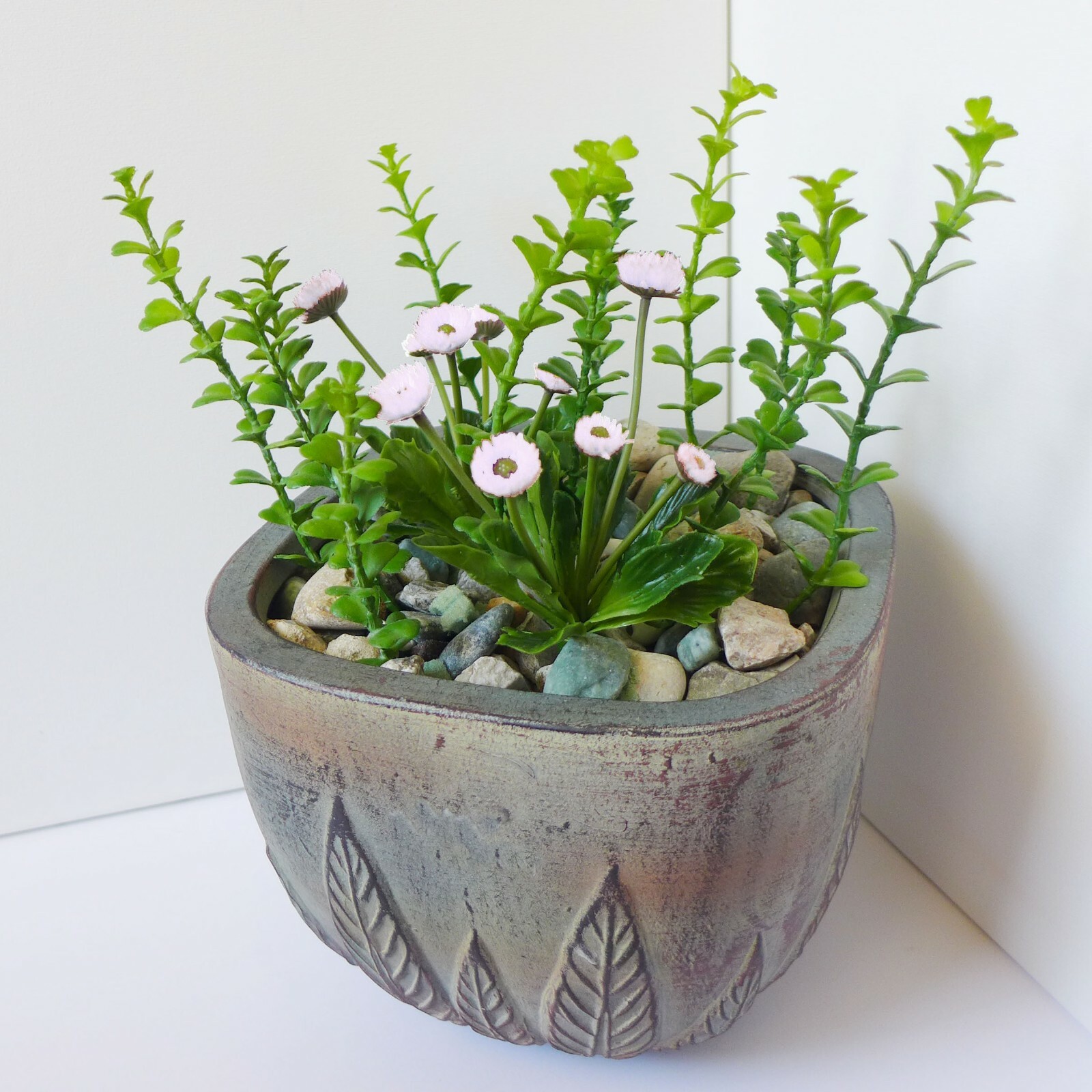 14 Pieces Mini Artificial Purple Flowers Succulents Grass Plant (#11)