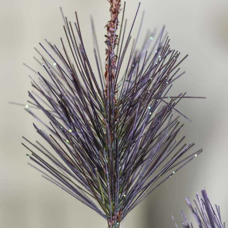 Package of 6 Artificial Sparkling Purple Pine Needle 24″ Sprays