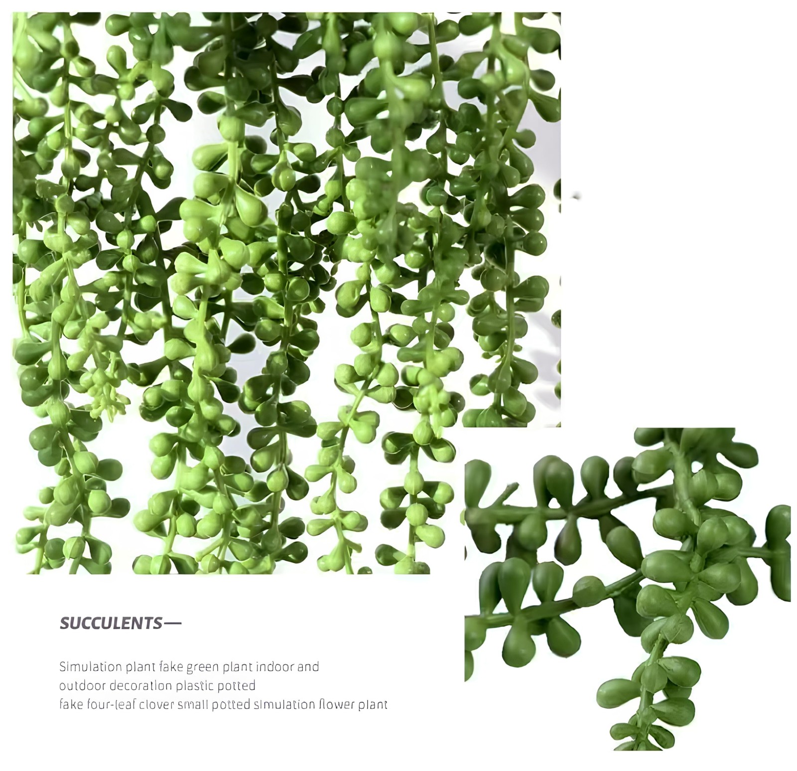 6pcs Fake Hanging Succulents Plants,String of Pearls Plant Artificial Greener…