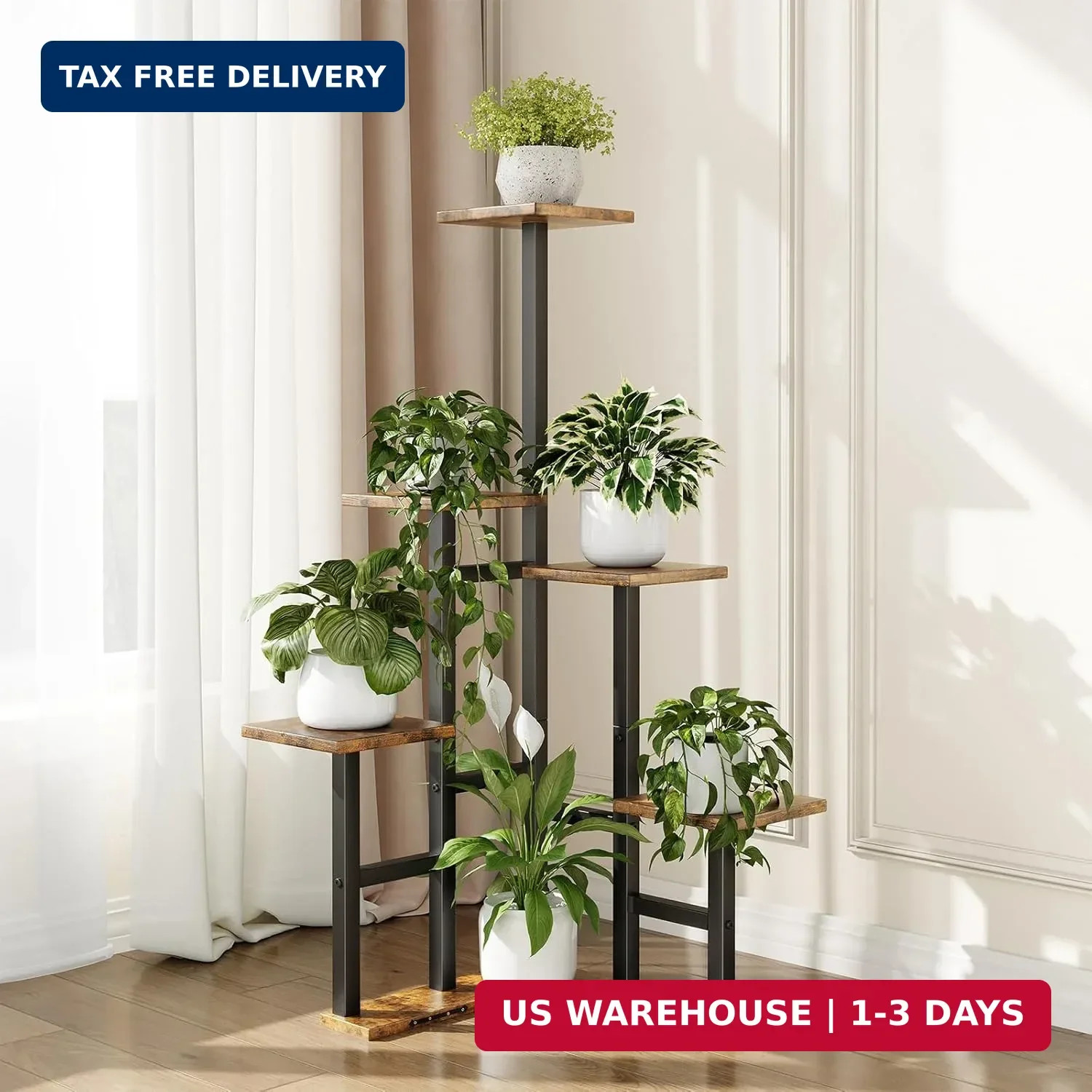 Corner Plant Stand Indoor, 6 Tiered Corner Plant Shelf Flower Stand for