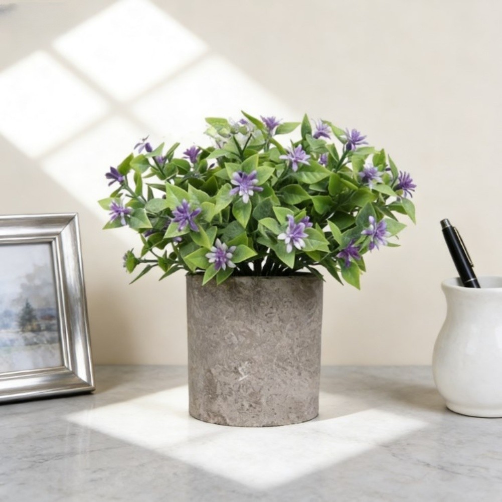 Artificial Decorative Potted Plant 22cm Faux Greenery for Office Home Desk