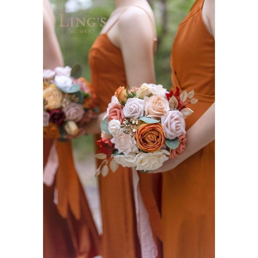 Silk Flower Bouquet for Wedding DIY Craft Bridal Proposal Home Decoration