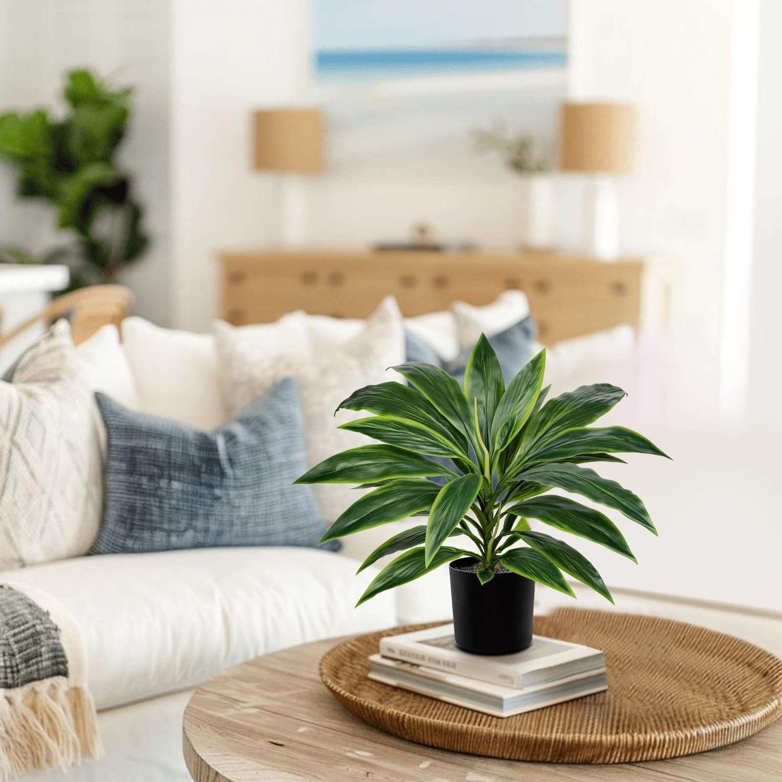 Artificial Plants Indoor with Pot 18.1″ Fake Potted Plants Medium Artificial …