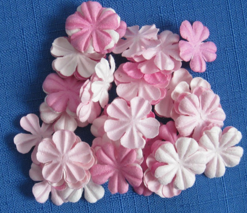 #1 Lot-14 Bags Used Mulberry Paper Flower Petals .5″-1″ Multiple Colors Sizes