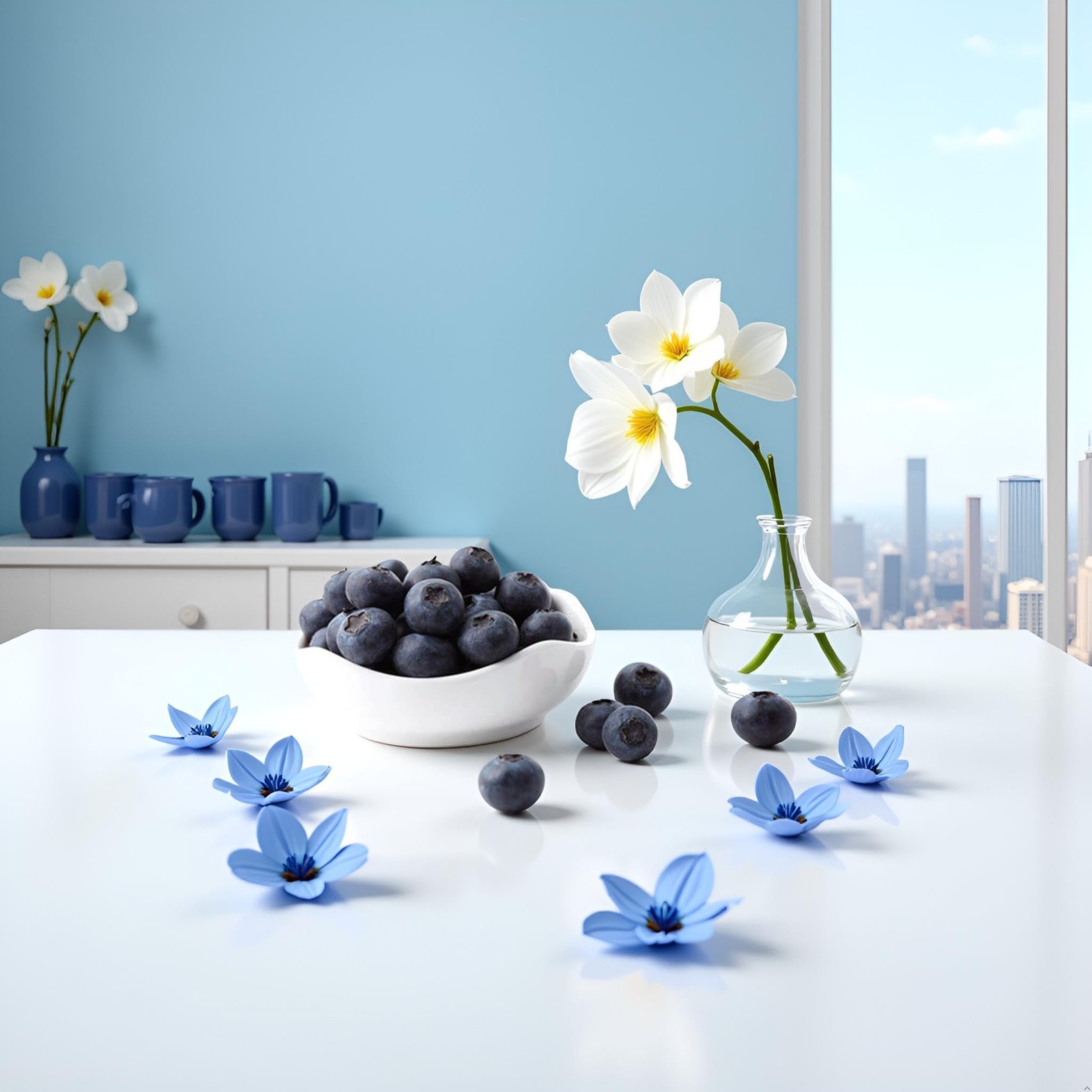 20 Pcs Artificial Blueberries Plastic Fake Blue Berry Plants Realistic Artifi…