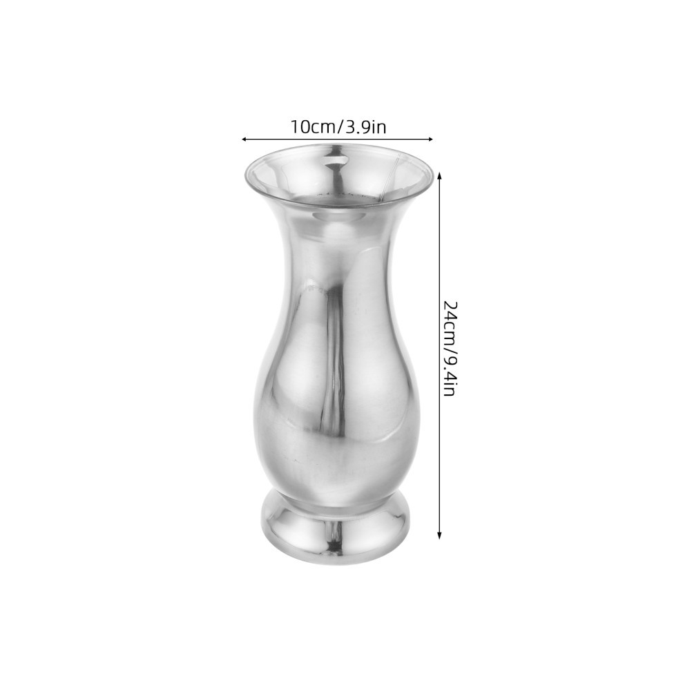 Stainless Steel Vase: Decorative Flower Container – Minimalist Desktop Vase For