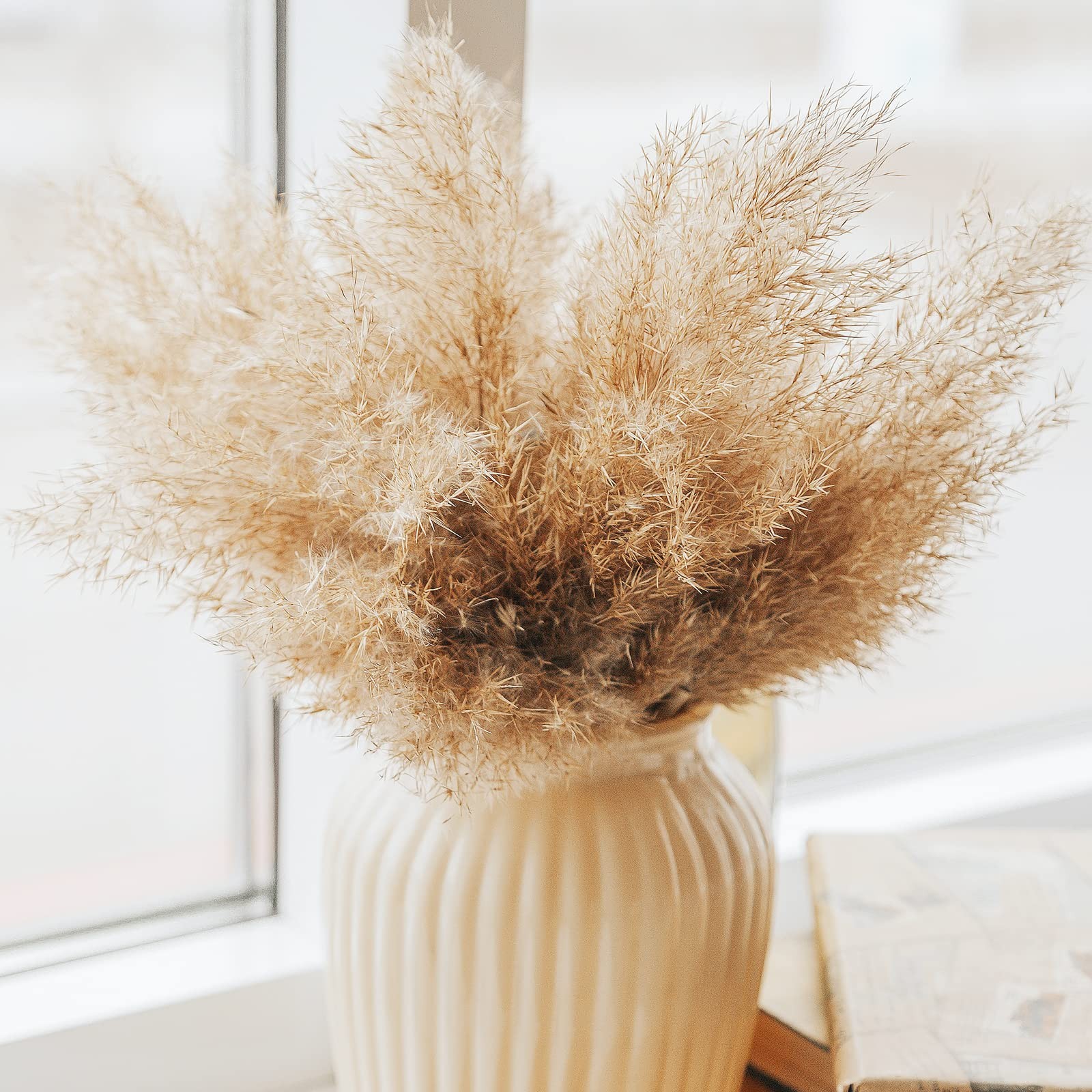 30 PCS Boho Decor, Fluffy Pompas Grass, Natural Dry Pampas Grass Small, Short…