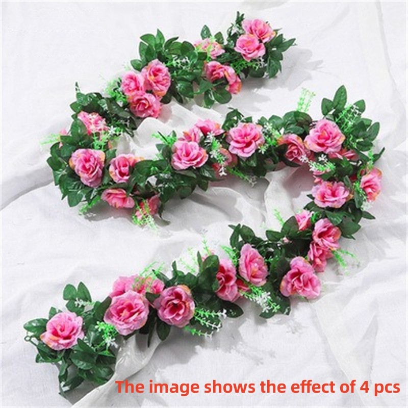 Artificial Rose Garland For Weddings Festivals Parties Home Decorations 2.2m
