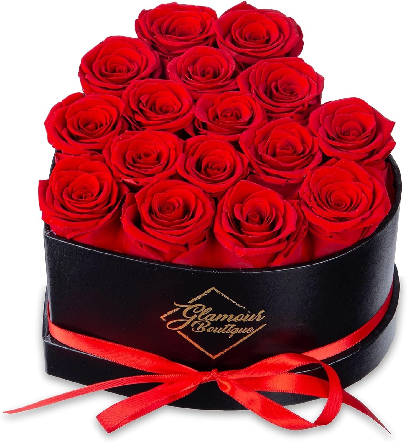 Elegant Heart Box of 16 Red Preserved Roses – Perfect Gift for Any Occasion