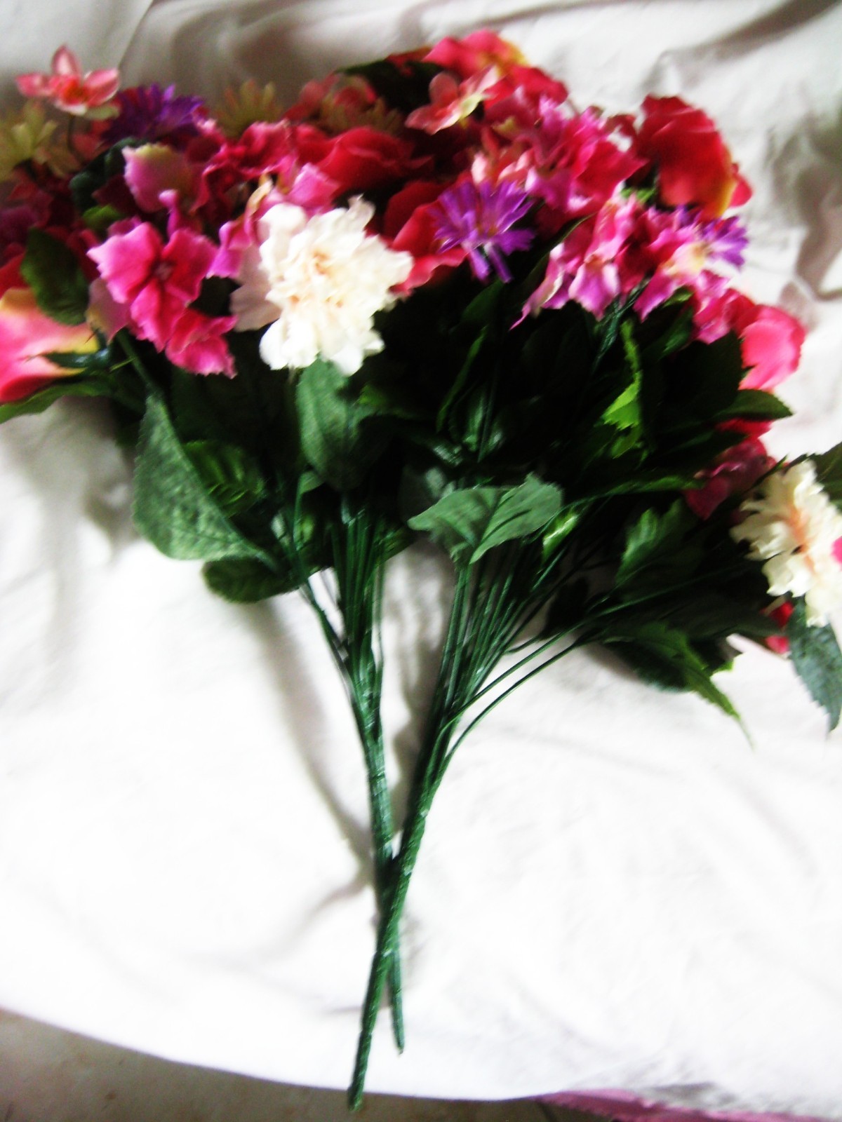 Hobby Lobby artificial flowers` 2 bunches with tag # 151381 mixed species colors
