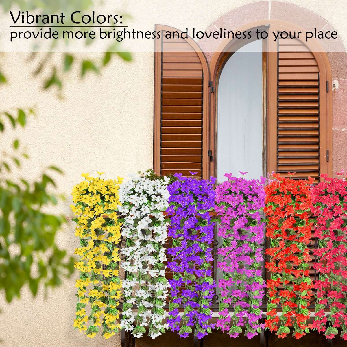 Artificial Violet Garland Fake Flower Garden Wedding Ratta Hanging Decor Outdoor