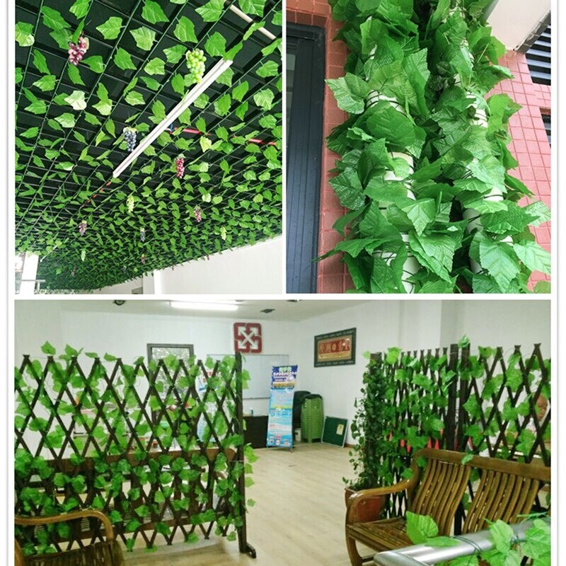 5pc Artificial ivy green silk hanging vine leaf plant vine leave home wall decor