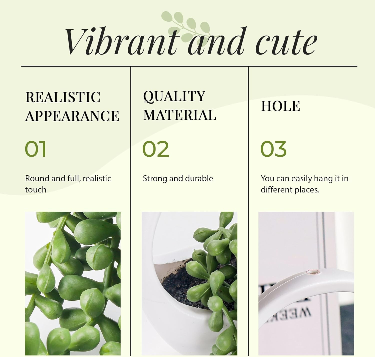 Realistic 2-Pack String of Pearls Fake Plants – Stylish Home & Office Decor