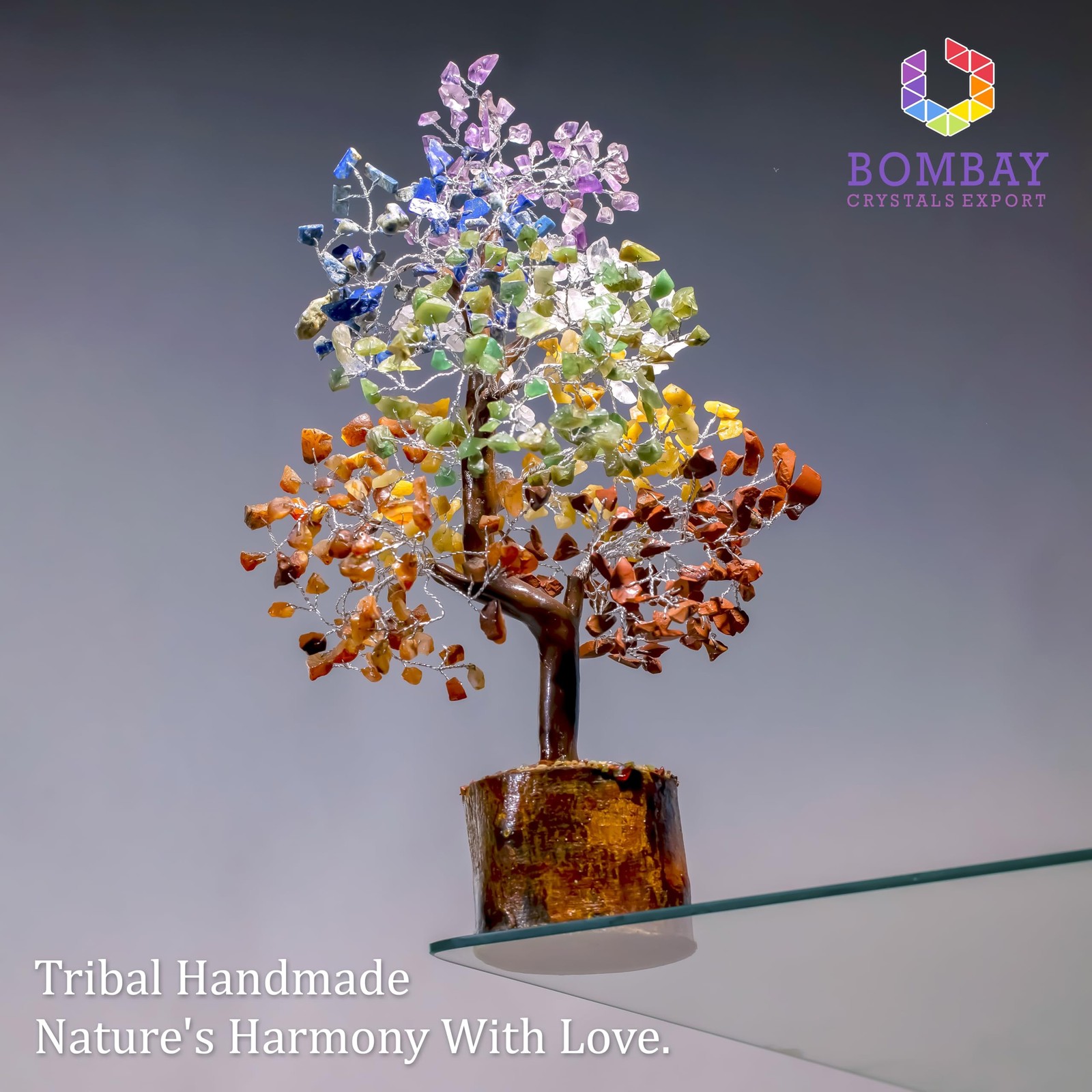 7 Chakra Crystal Tree of Life – Handmade Healing Gemstone Bonsai for Positive…