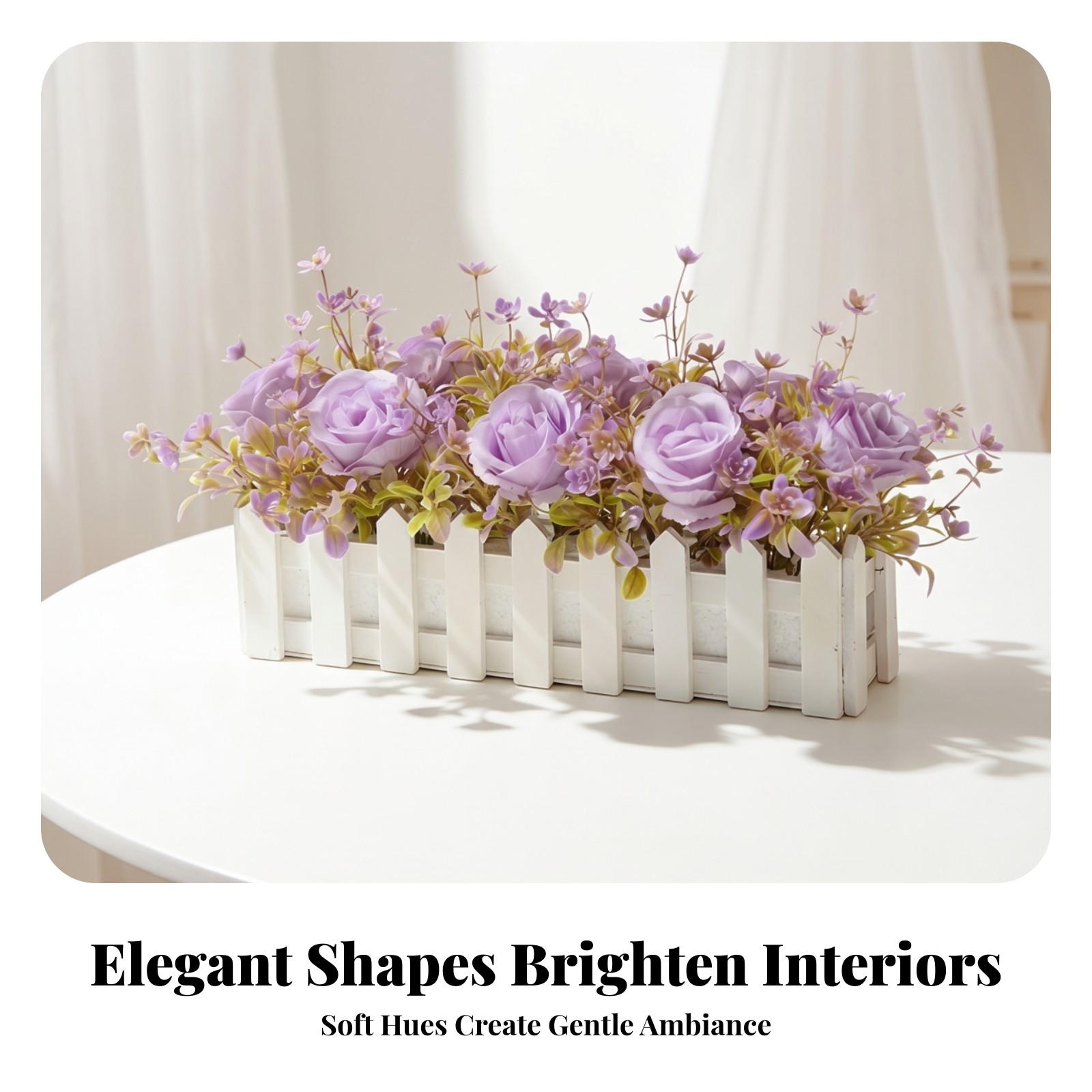 Wooden Planter Flower Decor No Watering Needed Artificial Flower Arrangement