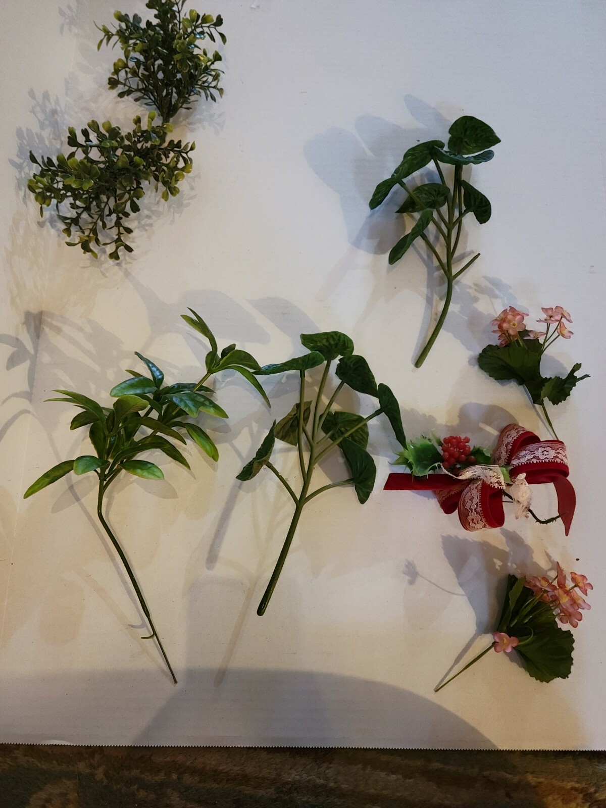 Large Selection Of Vintage Floral Stems And Leaves And Grapes