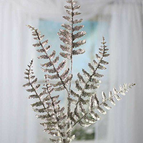 Metallic Sparkling Champagne Artificial Fern Sprays
