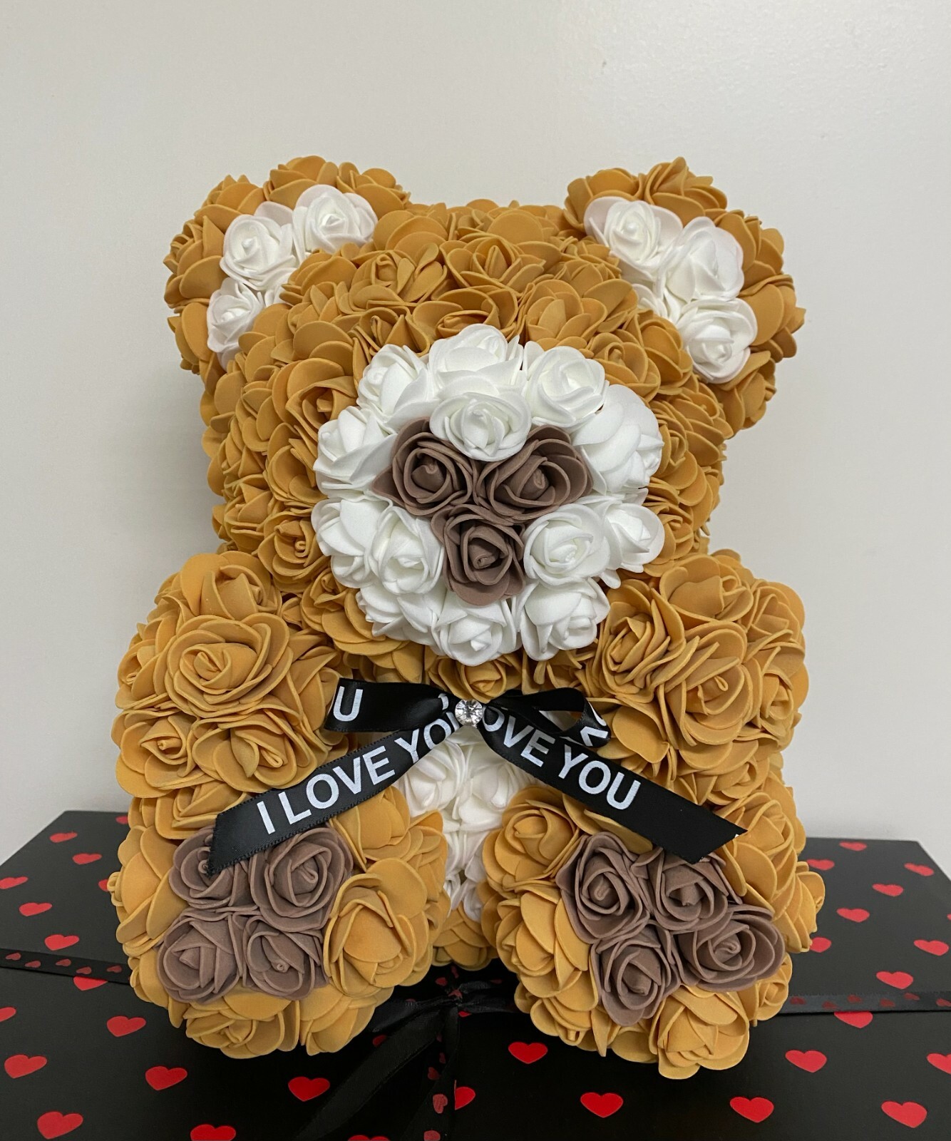 Rose Teddy Bear 12-inch ** 100% handmade ** ship from CA **