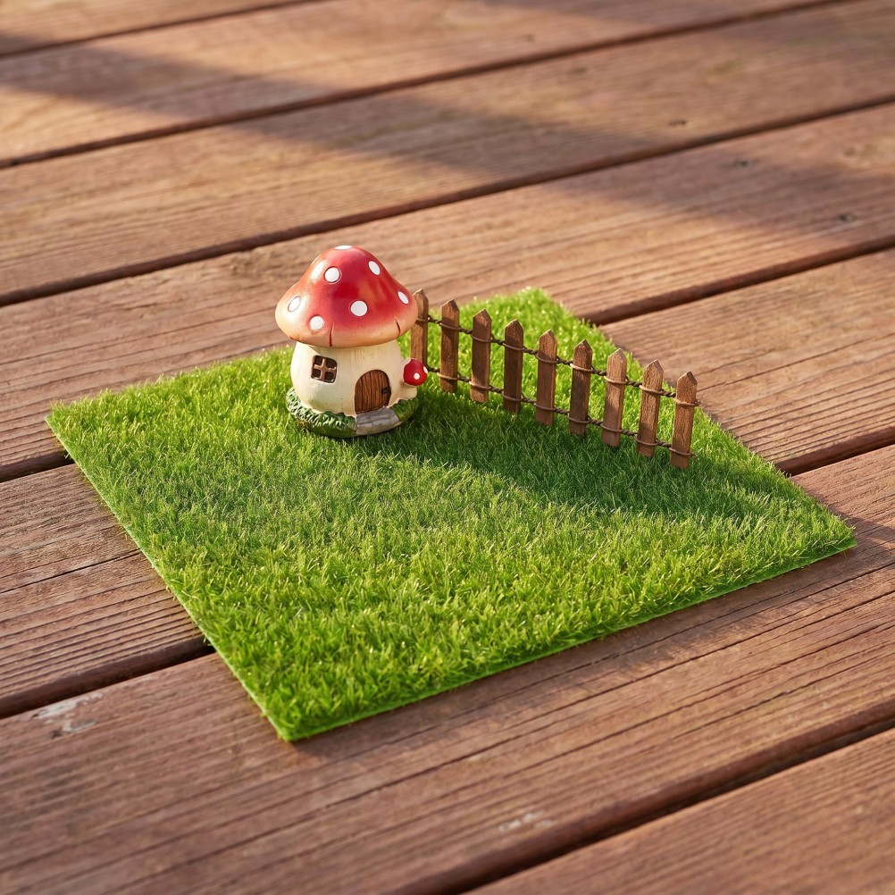 18pcs Fake Grass Decor Crafts Artificial Moss Squares Fairy Garden Turf Diorama