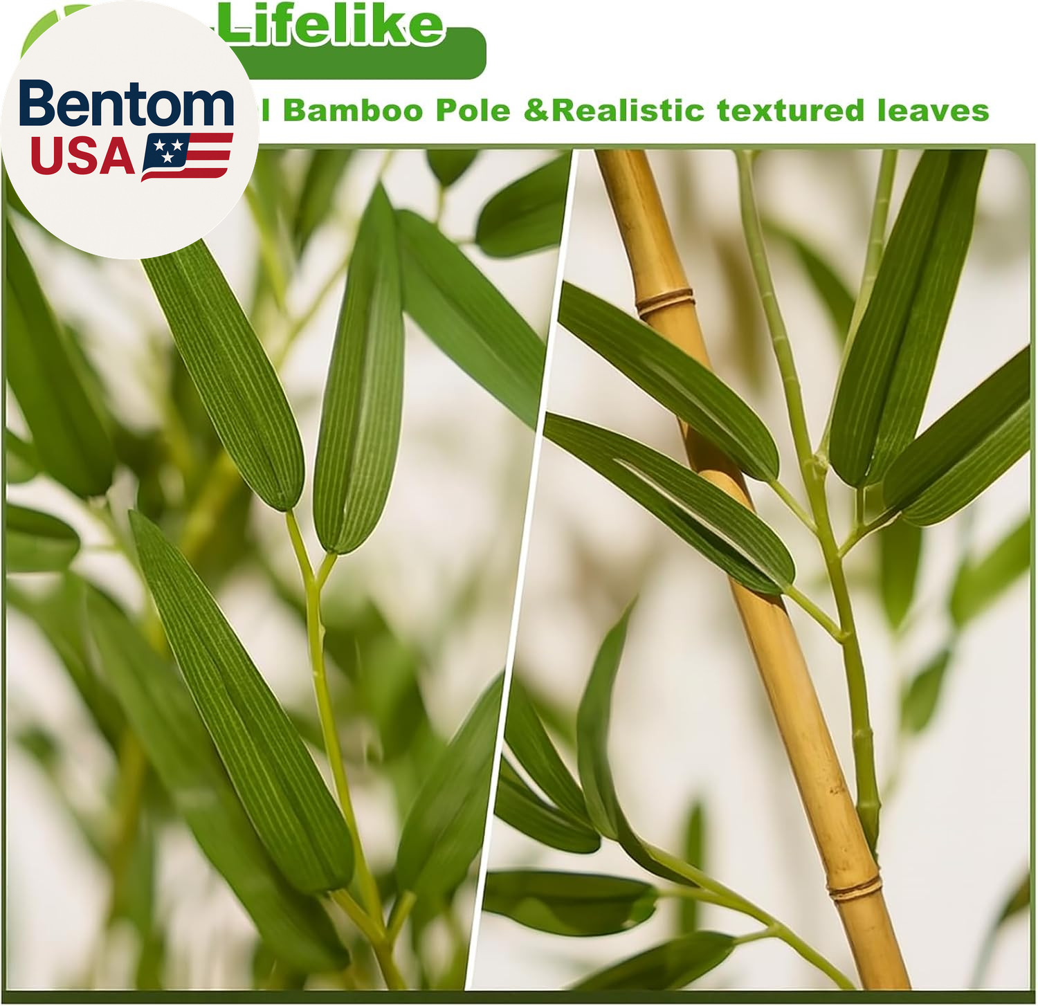 4 Ft Faux Bamboo Plant Outdoor 10 Pack, Fake Bamboo with Encrypted Leaves for Pa