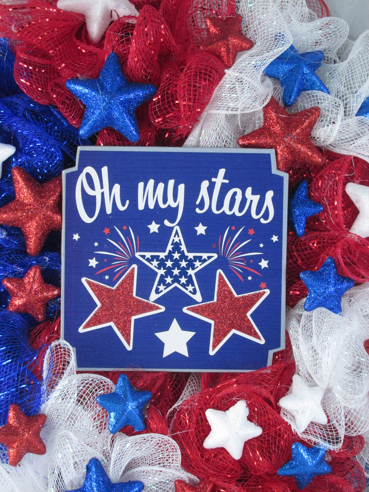 Stars and Stripes Ruffle Patriotic Wreath